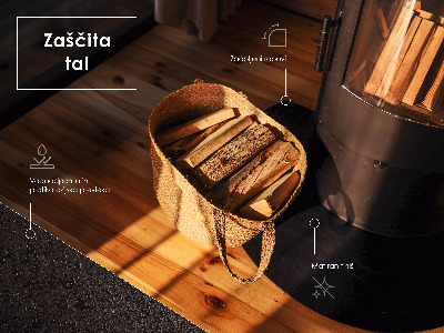 Kandalló alátét Téglalap alakú fekete lemez