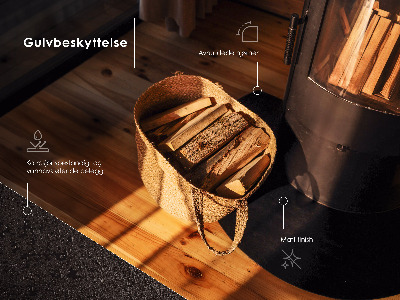 Kandalló alátét Téglalap alakú fekete lemez