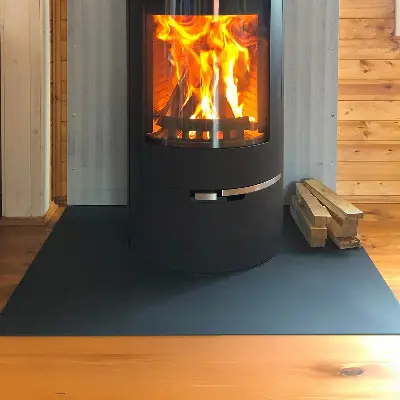 Téglalap alakú fekete kandalló alátét lemez
