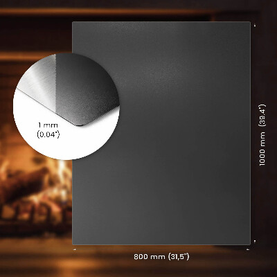 Kandalló alátét Téglalap alakú fekete lemez