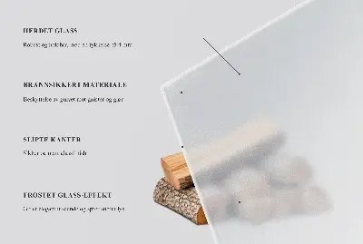 Félig áttetsző téglalap alakú kandalló üveg alátét