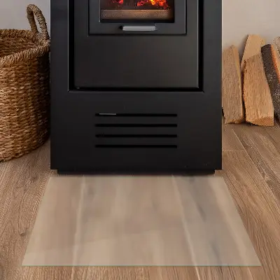 Félig áttetsző téglalap alakú kandalló üveg alátét