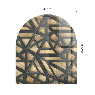Üveg kandalló alátét Geometria fával