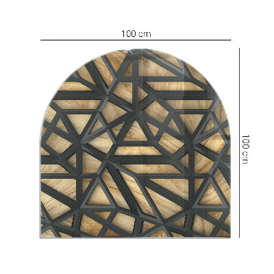 Üveg kandalló alátét Geometria fával