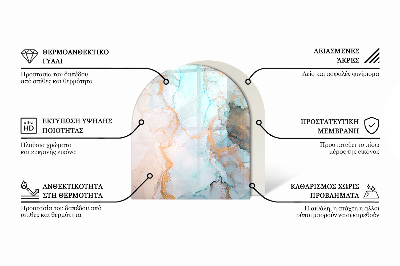 Üveg kandalló alátét Absztrakt geometrikus minta