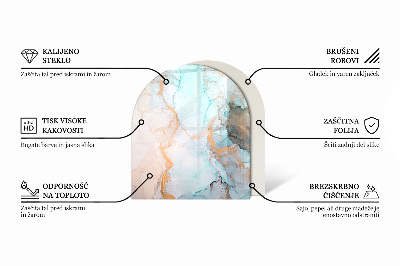 Üveg kandalló alátét Absztrakt geometrikus minta
