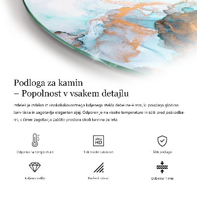 Negyedkör alakú kandalló alátét Fa mozaik az elrendezésben