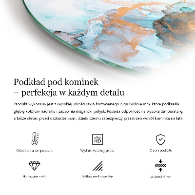 Negyedkör alakú kandalló alátét Fa mozaik az elrendezésben
