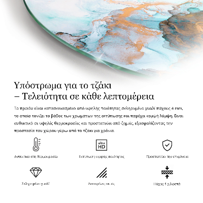Negyedkör alakú kandalló alátét Mozaik motívum virágos díszítéssel