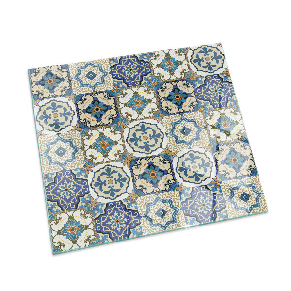 Téglalap alakú kandalló alátét Mosaic pattern with flowers