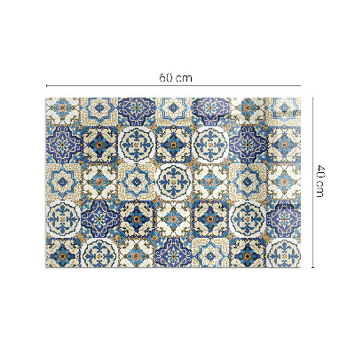Téglalap alakú kandalló alátét Mosaic pattern with flowers