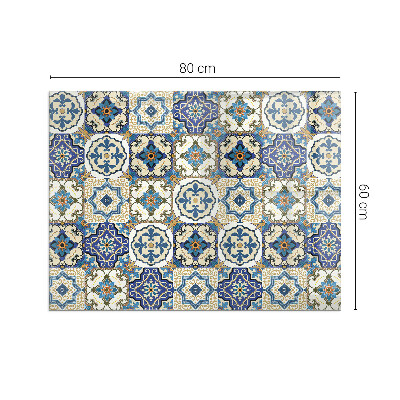 Téglalap alakú kandalló alátét Mosaic pattern with flowers