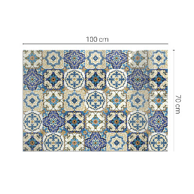 Téglalap alakú kandalló alátét Mosaic pattern with flowers