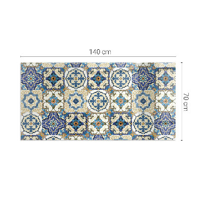Téglalap alakú kandalló alátét Mosaic pattern with flowers