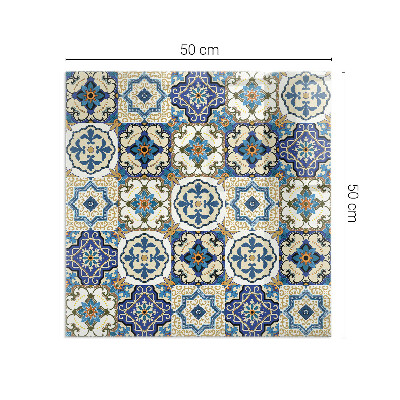 Téglalap alakú kandalló alátét Mosaic pattern with flowers