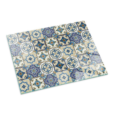 Téglalap alakú kandalló alátét Mosaic pattern with flowers