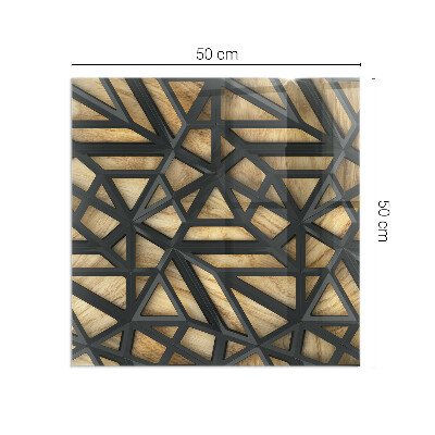 Téglalap alakú kandalló alátét Geometry with wood
