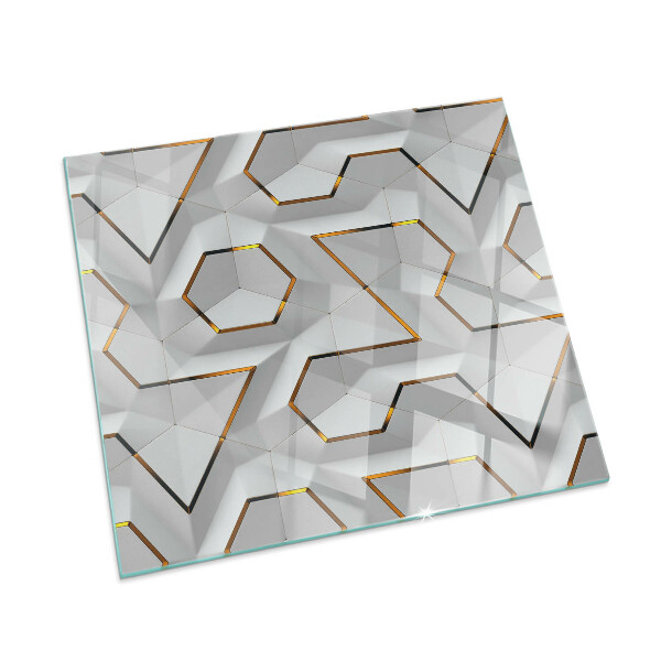 Kandalló alátét üveg Geometric 3D pattern