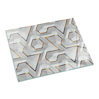 Kandalló alátét üveg Geometric 3D pattern