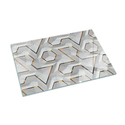 Kandalló alátét üveg Geometric 3D pattern