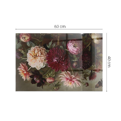 Kandalló alátét üveg Floral bouquet in detail