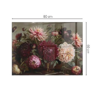 Kandalló alátét üveg Floral bouquet in detail