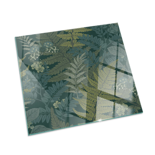 Téglalap alakú kandalló alátét Plant motifs with butterflies