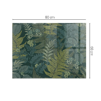 Téglalap alakú kandalló alátét Plant motifs with butterflies