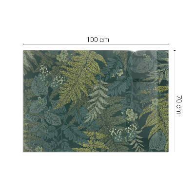 Téglalap alakú kandalló alátét Plant motifs with butterflies