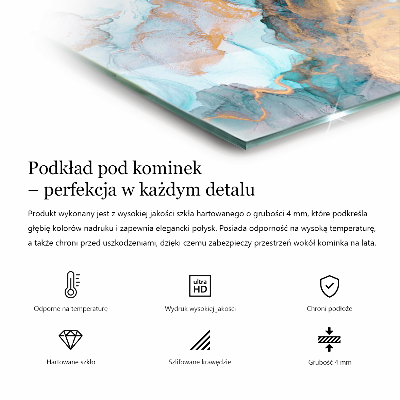 Kandalló alátét üveg Color Gray