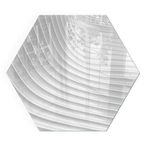 Hexagonal sticlă sub șemineu Valuri de modele sofisticate