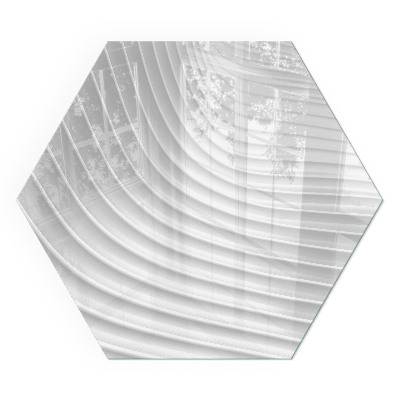 Hexagonal sticlă sub șemineu Valuri de modele sofisticate