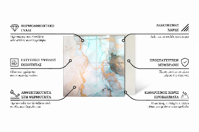 Hexagonal sticlă sub șemineu Structură de marmură cu vene subtile