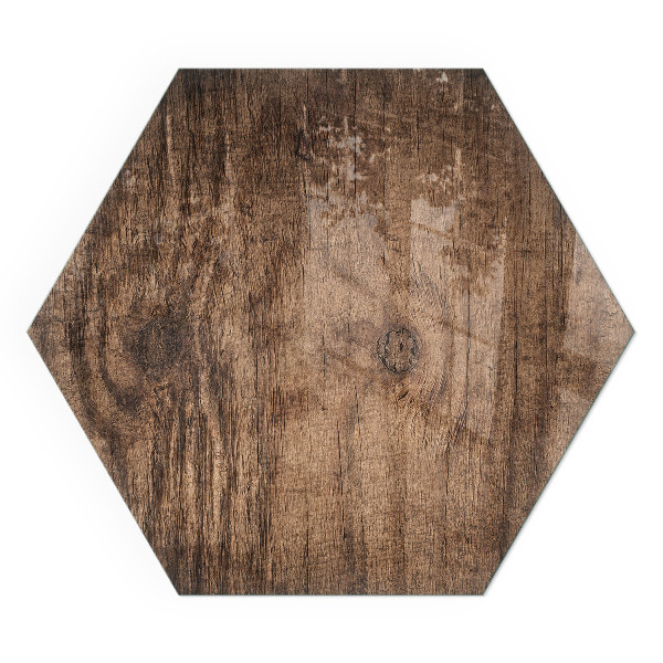 Hexagonal protecție sub sobă Lemn în stil natural