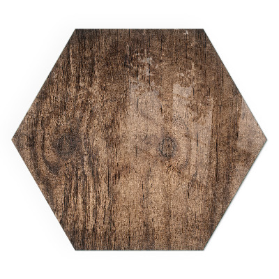 Hexagonal protecție sub sobă Lemn în stil natural