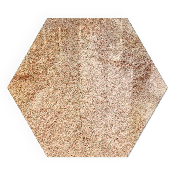 Hexagonal sticlă sub șemineu Motiv autentic din piatră