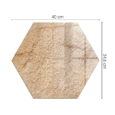 Hexagonal sticlă sub șemineu Motiv autentic din piatră