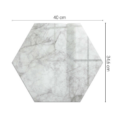 Hexagonal sticlă sub șemineu Structură elegantă din marmură în design