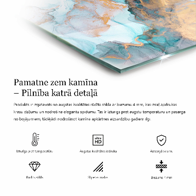 Hexagonal protecție sub sobă Design clasic din marmură