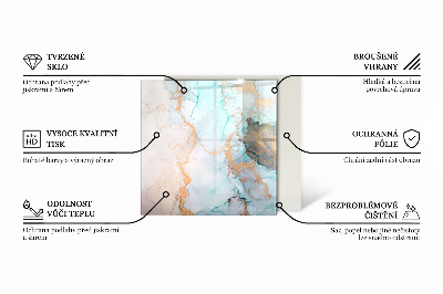 Sticlă securizată protecție sub sobă Model de marmură cu vene elegante