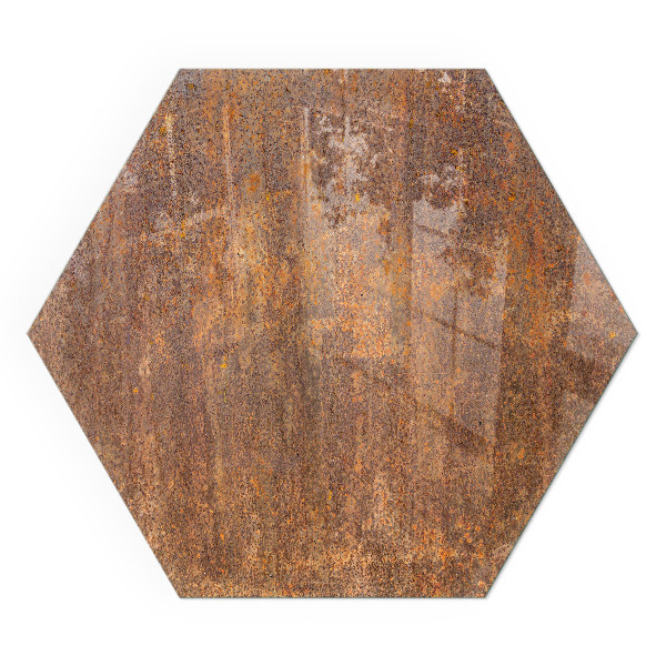 Hexagonal protecție sub sobă Accente ruginite pe fundal