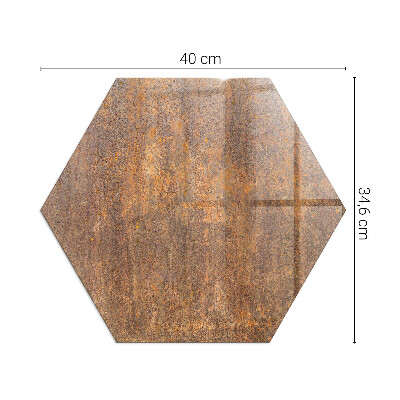 Hexagonal protecție sub sobă Accente ruginite pe fundal
