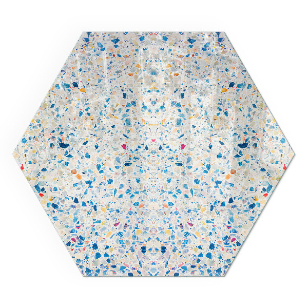 Hexagonal sticlă sub șemineu Design modern cu structură