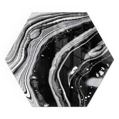 Hexagonal protecție sub sobă Linii și valuri într-o versiune modernă