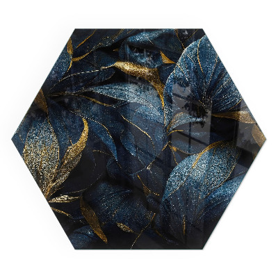 Sticlă securizată protecție sub sobă Frunze elegante într-un model