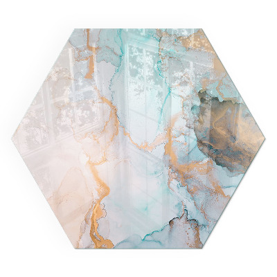 Hexagonal protecție sub sobă Valuri de culoare abstracte