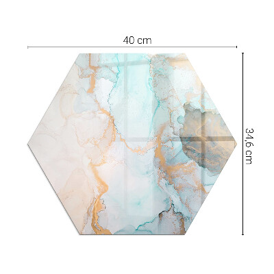 Hexagonal protecție sub sobă Valuri de culoare abstracte