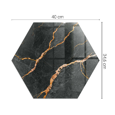Hexagonal protecție sub sobă Marmură clasică cu vene subtile