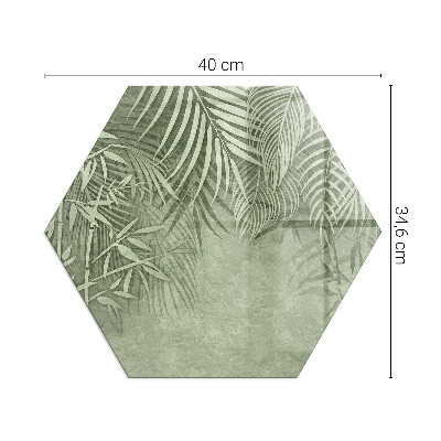 Sticlă securizată protecție sub sobă Fundal cu frunze tropicale