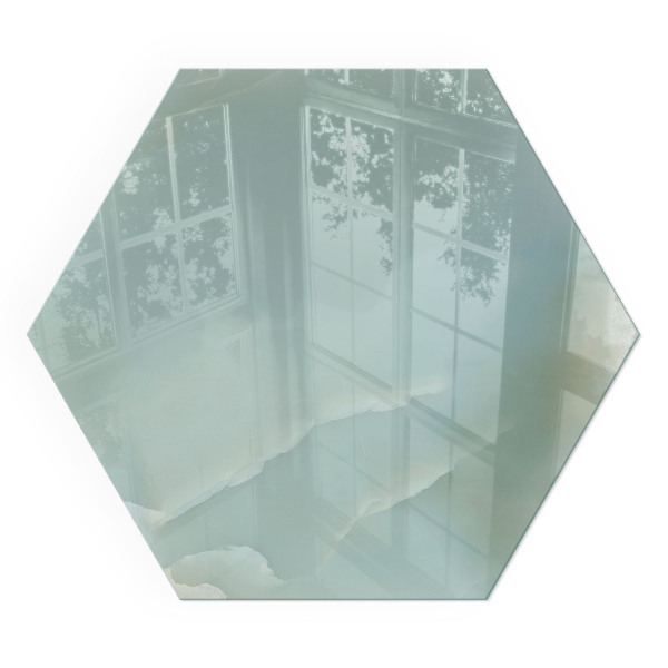 Hexagonal protecție sub sobă Motiv elegant din marmură